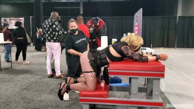 Whipped in public at EXXXOTICA [short version] - ashemaletube.com