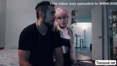 Lena Moon - Busty Shemale Pink Haired Anal Fucked By Her Stepbrother - shemalez.com