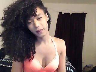 curly black tgirl with giant rod - ashemaletube.com
